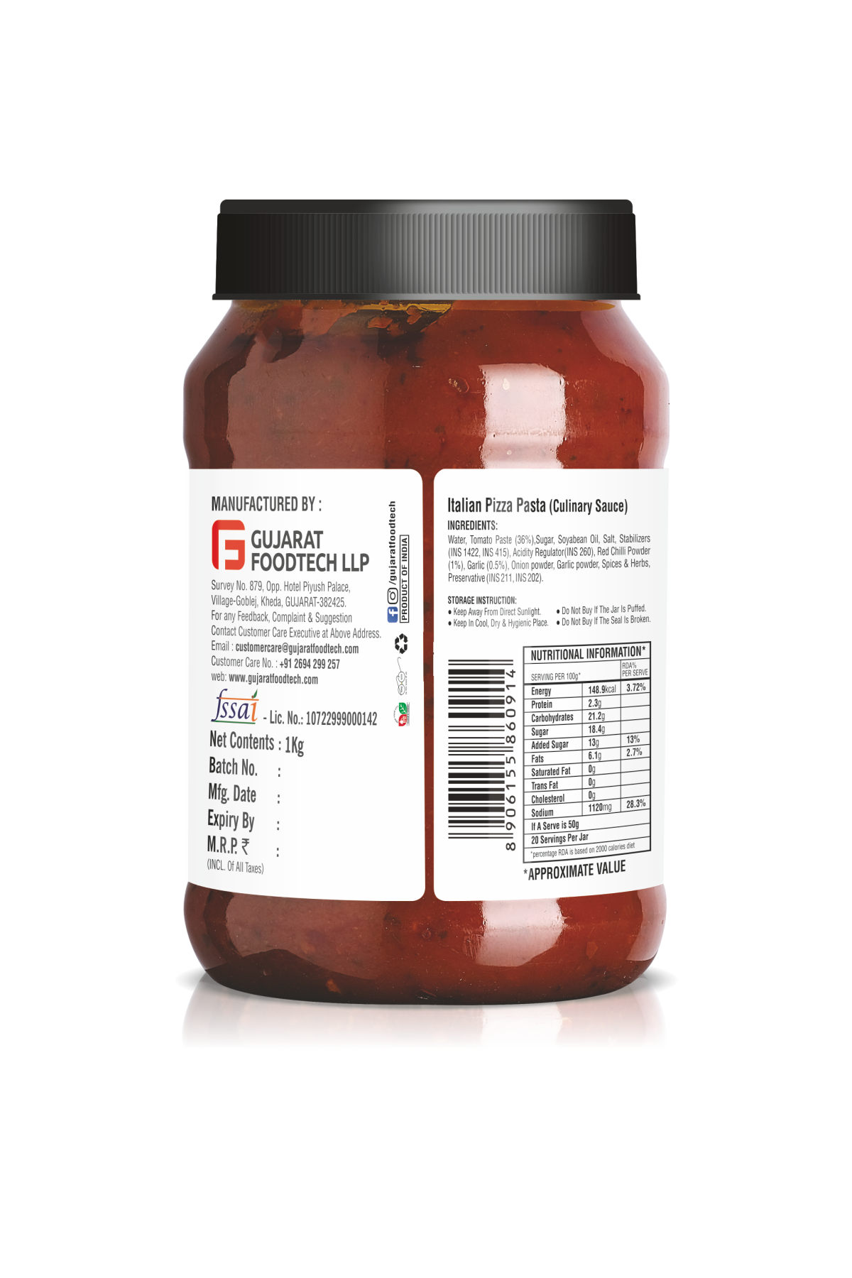 Italian Pizza Pasta Sauce 1KG Sunshine